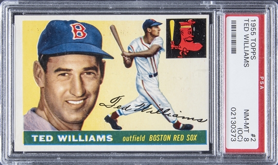 1955 Topps #2 Ted Williams - PSA NM-MT 8 (OC) 